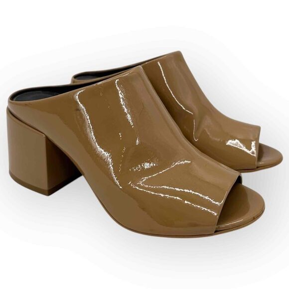 MM6 Maison Martin Margiela Beige Cube Heel Mules - Picture 1 of 10